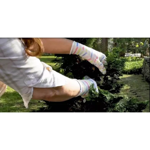 3pk Striped Rubber Garden Gloves