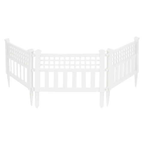 14.5 x 24 Inch Resin Yard Garden Border Fence, White (3 Pack)